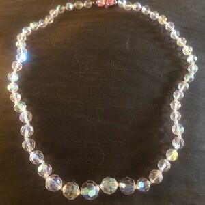 Vintage Elegant Pink Crystal Beaded Necklace- 164A $40 or $35 w/offer